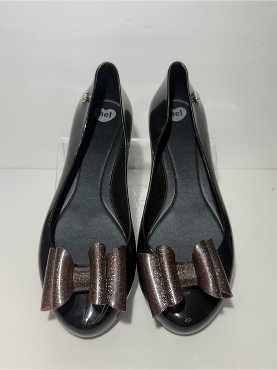 ME Makeover Essentials Shoes - 😍ME Makeover Essentials Black Patent Flats with Sparkle Brown Bow size 8
